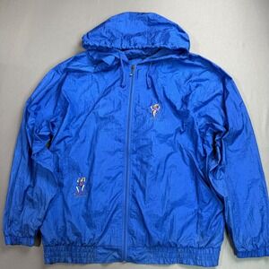 Vintage 90s Smith Company Blue Windbreaker‎ Jacket Womens Large Embroidered